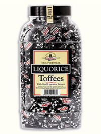 Liquorice Toffees in a 2.5kg jar.