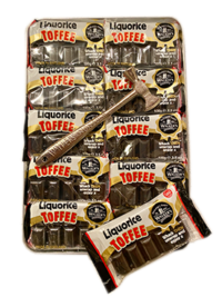 Liquorice Toffee Tray (10 x100g) including free traditional hammer